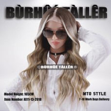 4 Wig Type Optional  3T ombre balayage dark ash brown fall into dark ash blonde with silver white blonde human hair wig